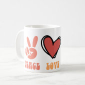 平和、愛、クロシェ – クラシックマグ コーヒーマグカップ (正面左)