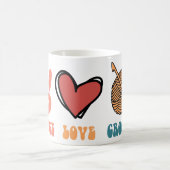 平和、愛、クロシェ – クラシックマグ コーヒーマグカップ (中央)