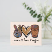 平和 愛 コーヒー ポストカード (スタンド正面)