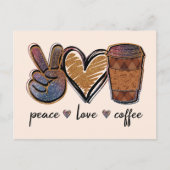 平和 愛 コーヒー ポストカード (正面)