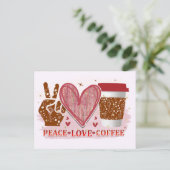 平和、愛、コーヒー ポストカード (スタンド正面)