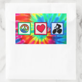 平和、愛、サイクリング 長方形シール (バッグ)