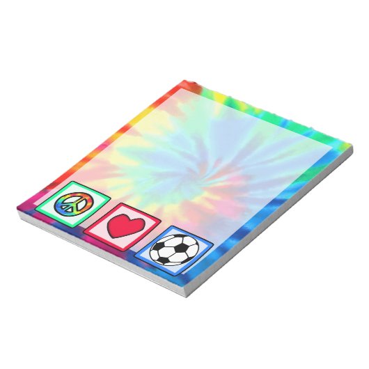 平和、愛、サッカー ノートパッド (回転)