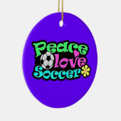 平和、愛、サッカー; レトロ セラミックオーナメント (右)