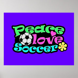 平和、愛、サッカー; レトロ ポスター
