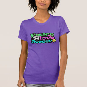 平和、愛、サッカー、レトロ Tシャツ