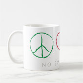 平和、愛、サルのマグカップ コーヒーマグカップ (左)