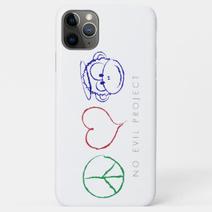 平和、愛、サルの電話ケース-大型カメラ iPhone 11 PRO MAXケース