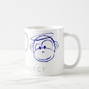 平和、愛、サルマグ コーヒーマグカップ