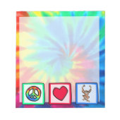 平和、愛、サル ノートパッド (正面)