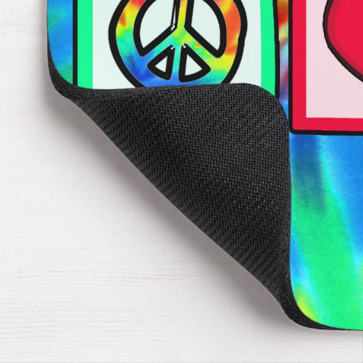 平和、愛、サーファーの女の子 マウスパッド (コーナー)