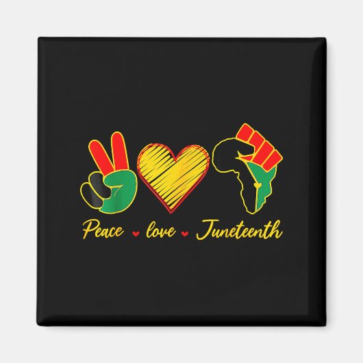 平和 愛 ジューンティーンス プライド 黒人女性 黒人女王 マグネット (正面)