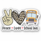 平和、愛、スクールバス シール (正面)