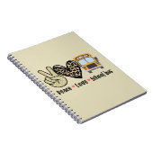 平和、愛、スクールバス ノートブック (右側)