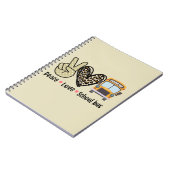 平和、愛、スクールバス ノートブック (左側)