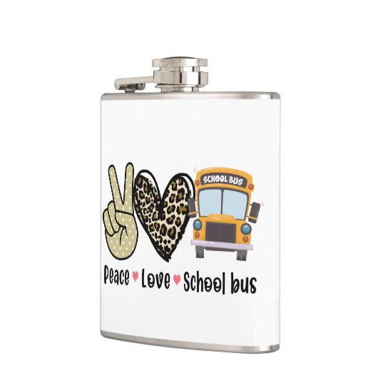 平和、愛、スクールバス フラスク (左)