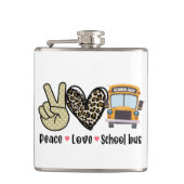 平和、愛、スクールバス フラスク (正面)