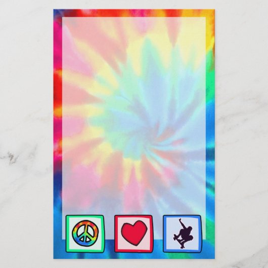 平和、愛、スケートボード 便箋 (正面)