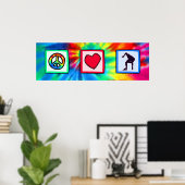 平和、愛、スピードスケートで滑る ポスター (ホームオフィス)