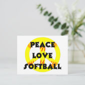 平和、愛、ソフトボール平和のサイン ポストカード (スタンド正面)