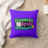平和、愛、ソフトボール クッション (ブランケット)