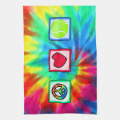 平和、愛、テニス キッチンタオル (縦)