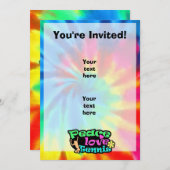 平和、愛、テニス; レトロ 招待状 (正面/裏面)