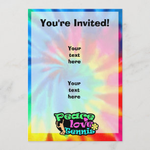 平和、愛、テニス; レトロ 招待状