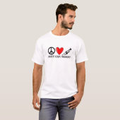 平和、愛、トランペット Tシャツ (正面フル)