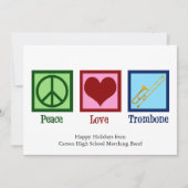 平和 愛 トロンボーン プレーヤー かわいい オーダーメイド シーズンカード (正面)