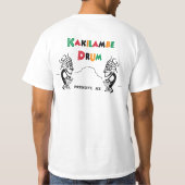 平和、愛、ドラム- Kakilambeのドラムロゴのワイシャツ Tシャツ (裏面)