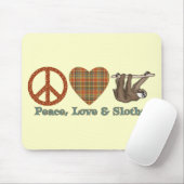 平和、愛、ナマケモノ マウスパッド (マウス)