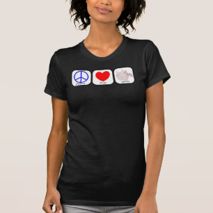 平和、愛、ニンニク Tシャツ