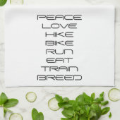 平和、愛、ハイキング、バイク、操業は、食べましたり、訓練しましたり、繁殖します キッチンタオル (折り畳み)