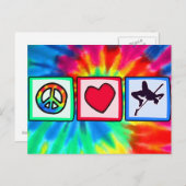 平和、愛、ハイジャンプ ポストカード (正面/裏面)