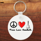 平和、愛、ハンドベル キーホルダー (正面)