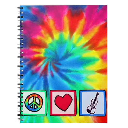 平和、愛、バイオリン ノートブック (正面)