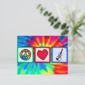 平和、愛、バイオリン ポストカード (スタンド正面)