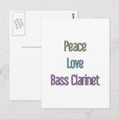 平和、愛、バスクラリネット ポストカード (正面/裏面)
