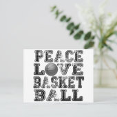 平和、愛、バスケットボール ポストカード (スタンド正面)