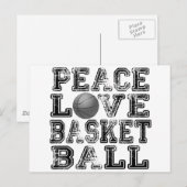 平和、愛、バスケットボール ポストカード (正面/裏面)