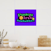 平和、愛、バスケットボール；レトロ ポスター (キッチン)