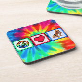 平和、愛、バセット・ハウンズ コースター (左側)