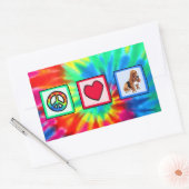 平和、愛、バセット・ハウンズ 長方形シール (封筒)