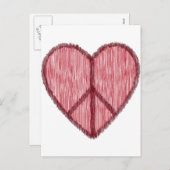 平和、愛、バレンタイン シーズンポストカード (正面/裏面)