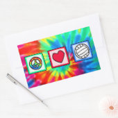 平和、愛、バレーボール 長方形シール (封筒)