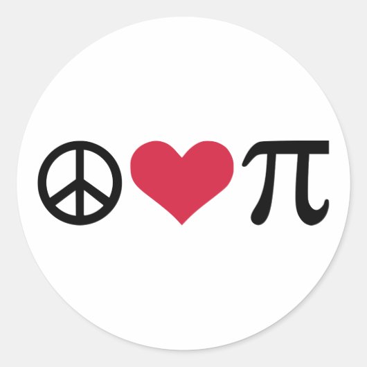 平和、愛、パイ ラウンドシール (正面)