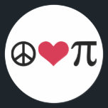 平和、愛、パイ ラウンドシール<br><div class="desc">Peace,  Love & Pi数数数学スクール大学先生教授の科学ハッピーデー</div>