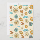 平和 愛 パーティー レトロ レインボー 6歳 誕生日 招待状 (裏面)