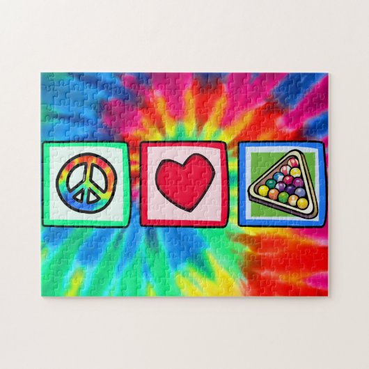 平和、愛、ビリヤード ジグソーパズル (横)